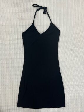 Garage Black Halter Mini Dress